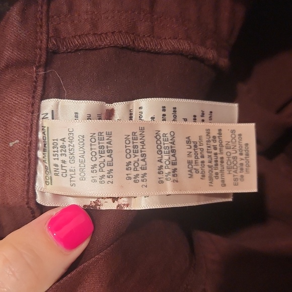 Good American Waxed Denim Deep Red Mini Skirt Size 00/24 - Picture 6 of 12